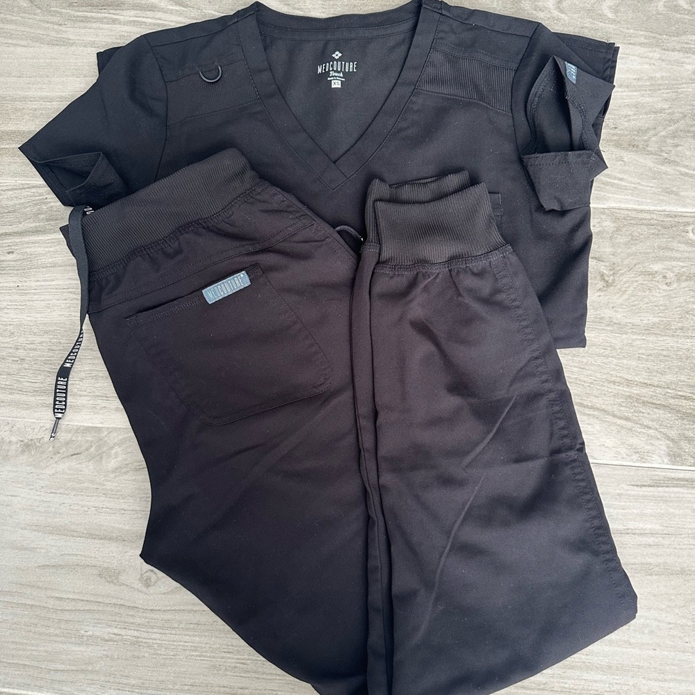 Med Couture Black Track Pants Joggers